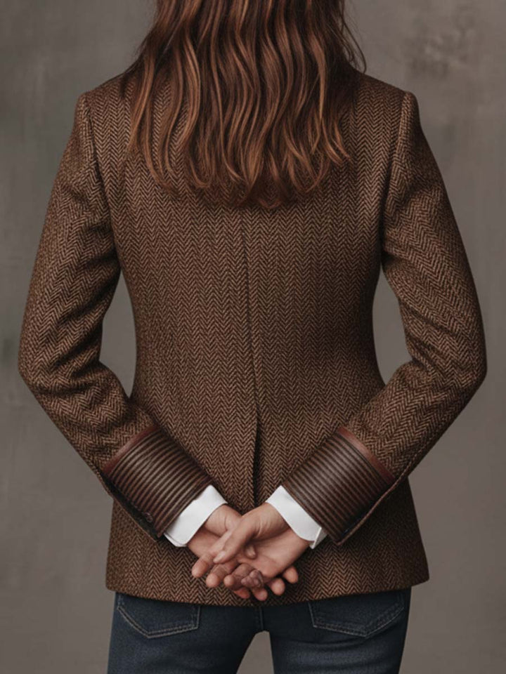 Women’s Herringbone Print Tailored Blazer