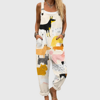 Women’s Soft Animal Print Overalls