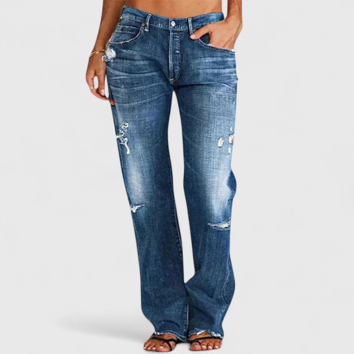 Women’s Dressy High Waisted Straight Leg Jeans