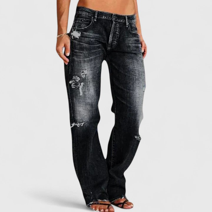 Women’s Dressy High Waisted Straight Leg Jeans