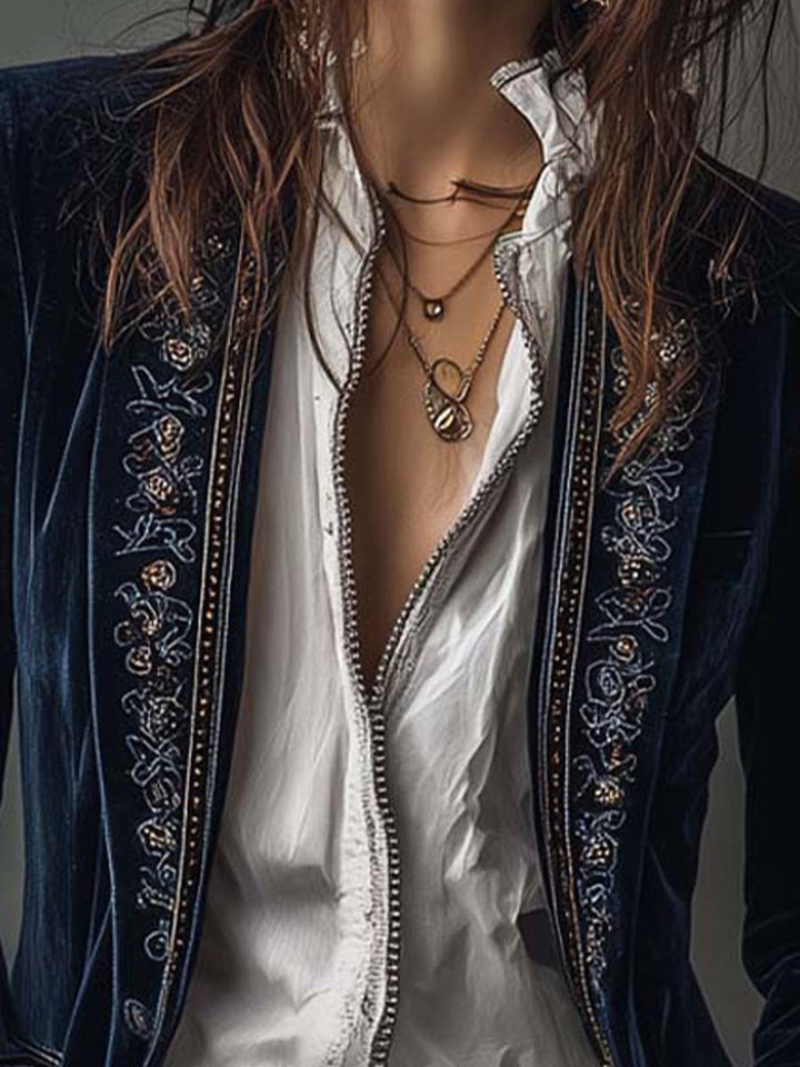 Women’s Vintage Embroidered Longline Jacket