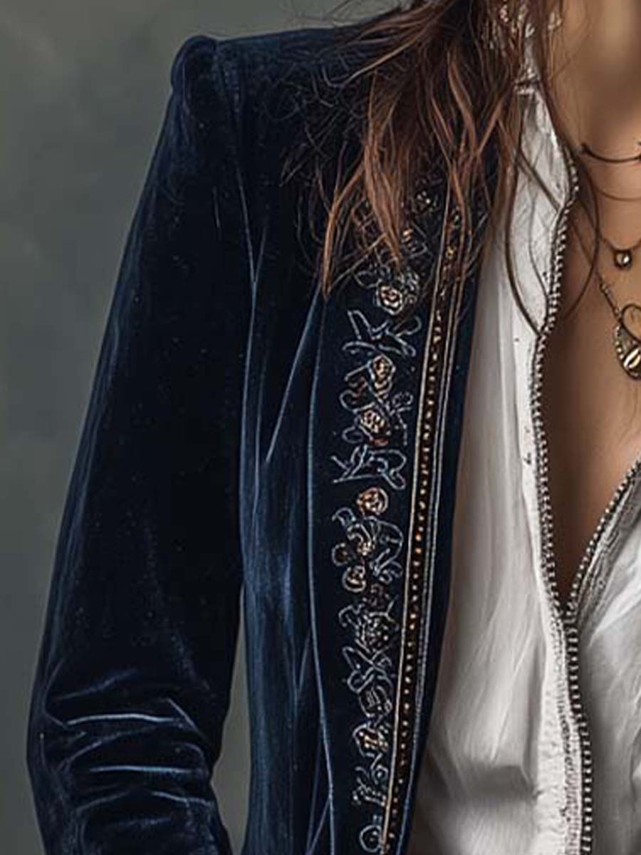Women’s Vintage Embroidered Longline Jacket