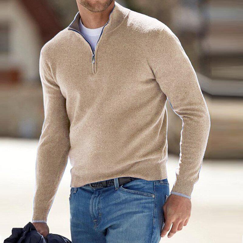 Men’s Half-Zip Long Sleeve Mock Neck Pullover
