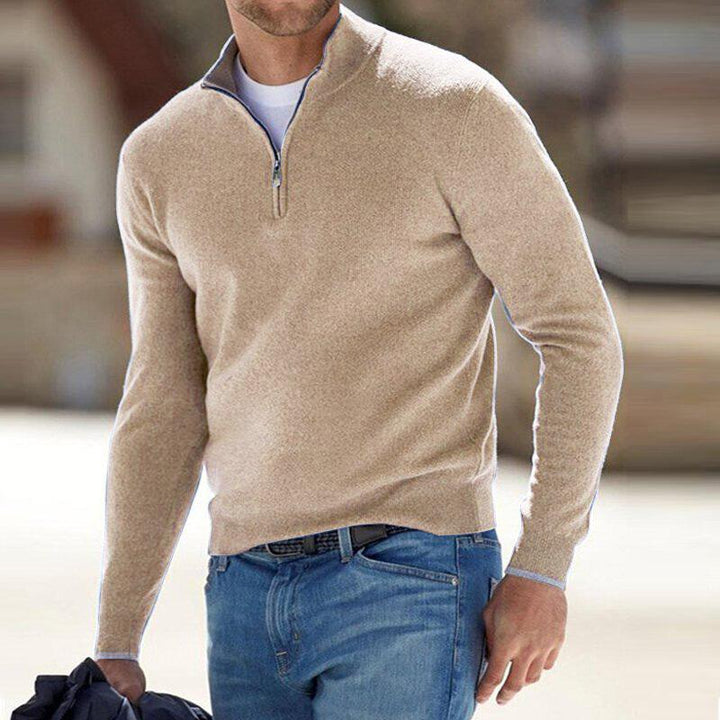 Men’s Half-Zip Long Sleeve Mock Neck Pullover