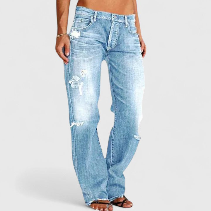 Women’s Dressy High Waisted Straight Leg Jeans