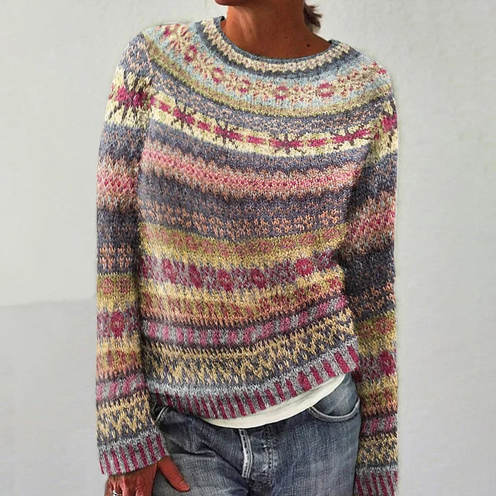 Women’s Icelandic Yoke Knit Pullover Sweater