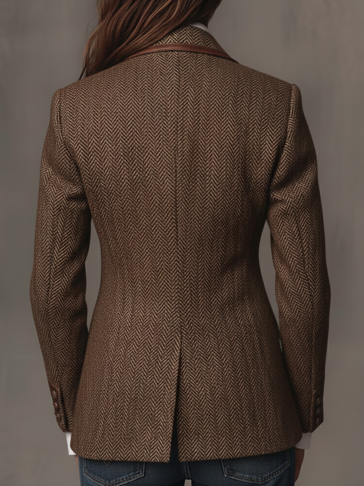Women’s Herringbone Print Tailored Blazer