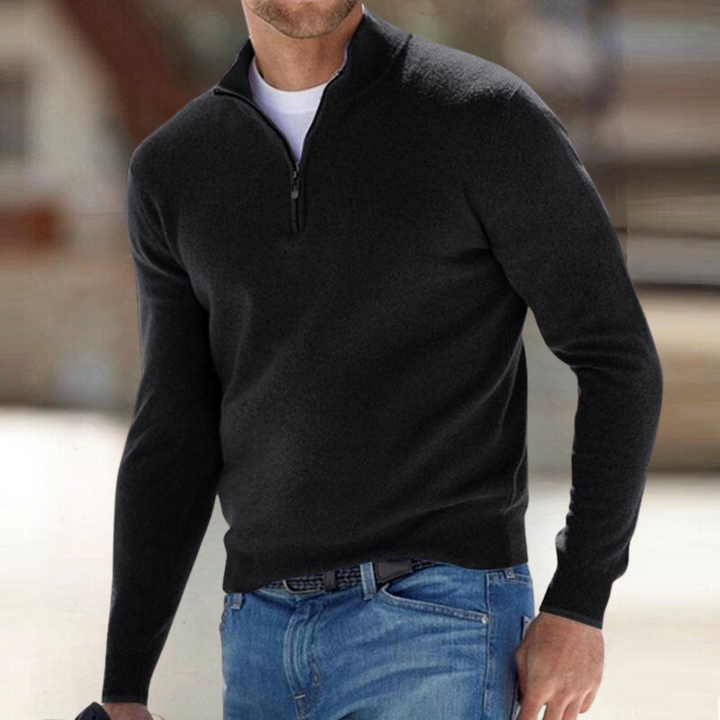 Men’s Half-Zip Long Sleeve Mock Neck Pullover