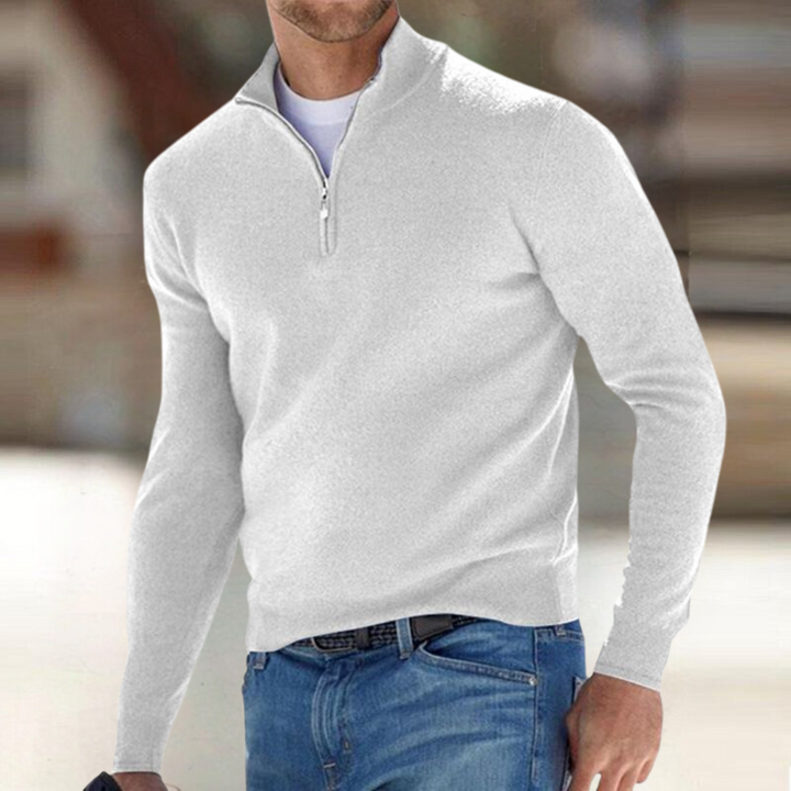 Men’s Half-Zip Long Sleeve Mock Neck Pullover