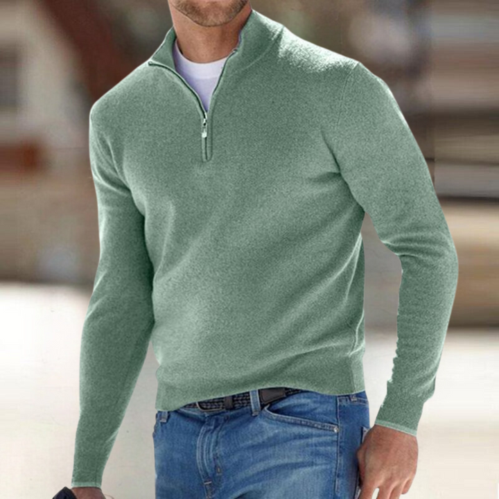 Men’s Half-Zip Long Sleeve Mock Neck Pullover