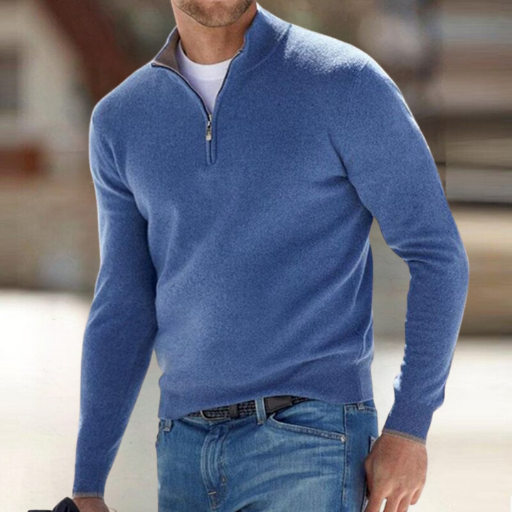Men’s Half-Zip Long Sleeve Mock Neck Pullover