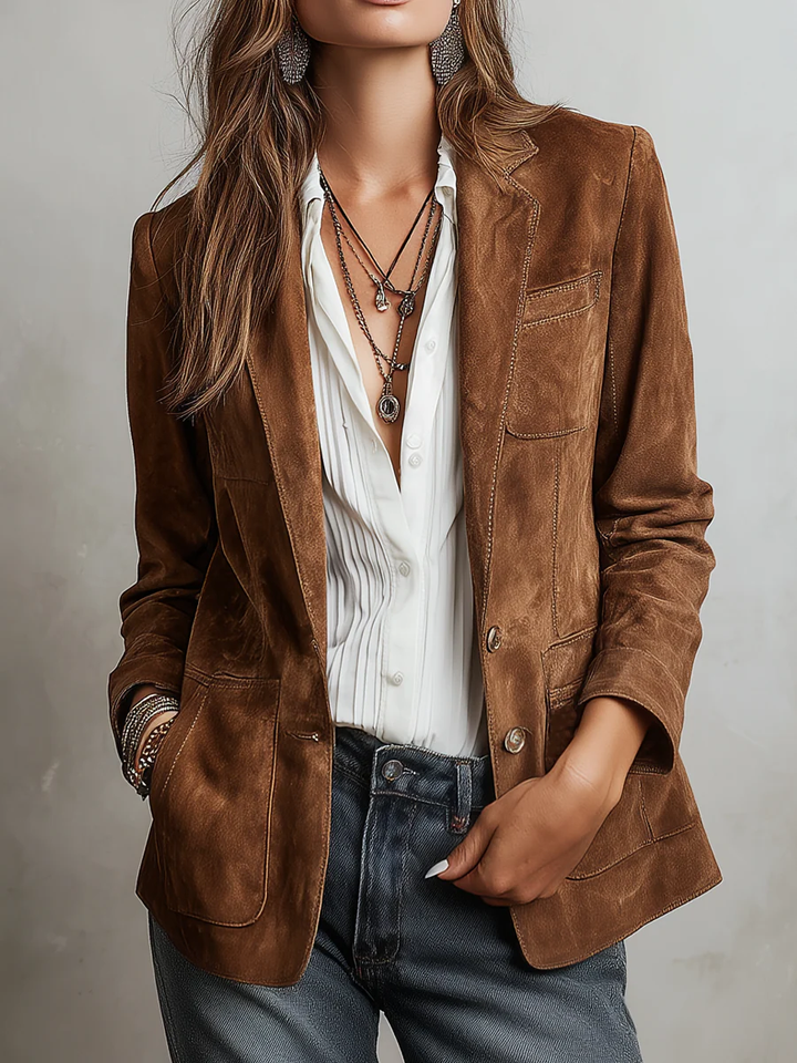 Women’s Vintage Brown Tailored Blazer