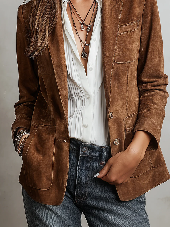 Women’s Vintage Brown Tailored Blazer
