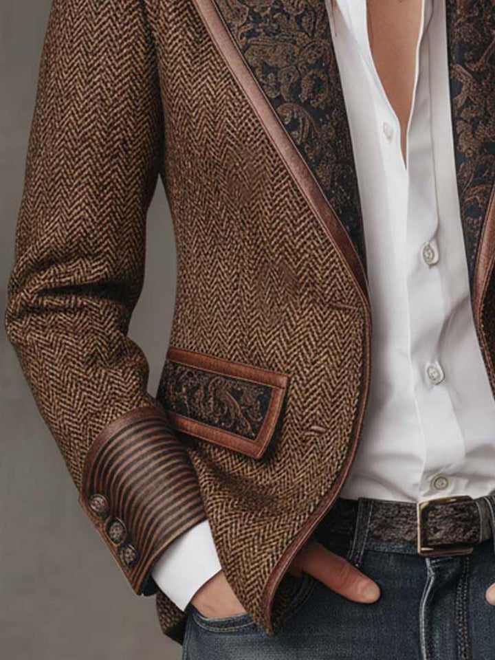 Women’s Herringbone Print Tailored Blazer